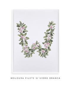 QUADRO DECORATIVO LETRA BOTÂNICA W - Flowersjuls - Quadros botânicos decorativos | Aquarelas autorais