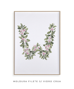 QUADRO DECORATIVO LETRA BOTÂNICA W - loja online