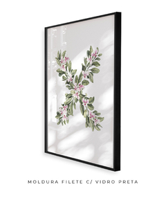 QUADRO DECORATIVO LETRA BOTÂNICA X - Flowersjuls - Quadros botânicos decorativos | Aquarelas autorais