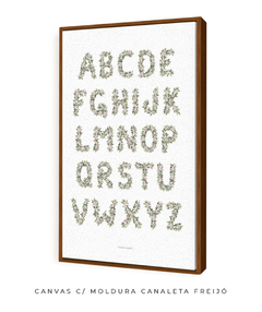 QUADRO DECORATIVO LETRAS ABC BOTÂNICO