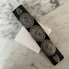 *New* Faja Rock Glam eco cuero negro y detalles metálicos