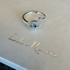 Anillo Eye de Acero recubierto en plata y cristales - comprar online