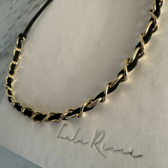 *New* Set Asia Gamuza y baño oro 24k - Choker & Pulsera - comprar online