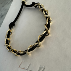 Imagen de *New* Set Asia Gamuza y baño oro 24k - Choker & Pulsera