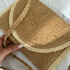 *New* Caja Sunrise - Cartera rafia & Collar baño oro 24k - comprar online