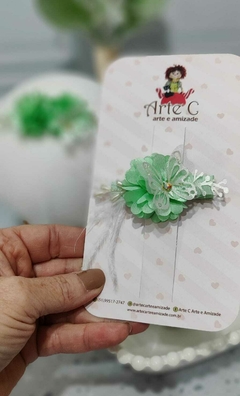 COLEÇÃO CAMÉLIA (FAIXINHA + BICO DE PATO) Cor verde cetim na internet
