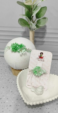 COLEÇÃO CAMÉLIA (FAIXINHA + BICO DE PATO) Cor verde cetim