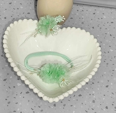 COLEÇÃO CAMÉLIA ( FAIXINHA + BICO DE PATO) Cor verde bebê organza