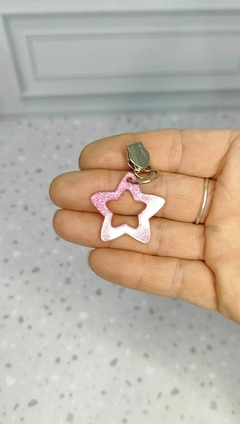 Cursor/Puxador de zíper niquelado N/5 ESTRELA VAZADA