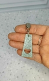 Cursor/Puxador de zíper niquelado N/5 RETÃNGULO COM CORAÇÃO