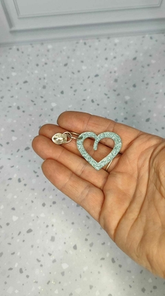 Cursor/Puxador de zíper niquelado N/5 CORAÇÃO VAZADO