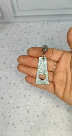 Cursor/Puxador de zíper niquelado N/5 RETÃNGULO COM CORAÇÃO - comprar online