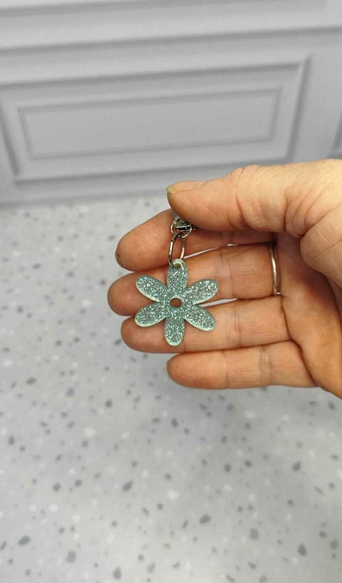 Cursor/Puxador de zíper niquelado N/5 FLOR MOD.2