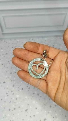 Cursor/Puxador de zíper niquelado N/5 CÍRCULO COM CORAÇÃO - comprar online