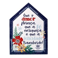 Placa de mesa mini casinha floral colorida