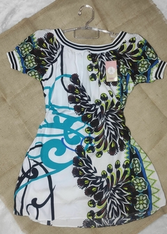 Vestido Viscose Estampado Forrado na internet