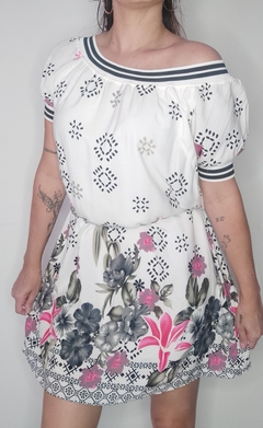 Vestido Viscose Estampado Forrado - comprar online
