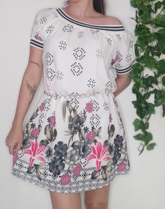 Vestido Viscose Estampado Forrado - LJ Store
