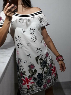 Vestido Viscose Estampado Forrado na internet