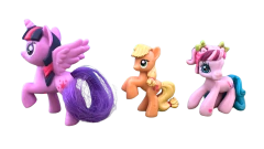 Bonecas Miniaturas My Little Pony - 3 Personagens - 5 Cm (Usado)