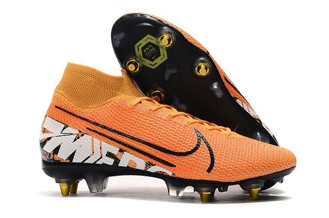 CHUTEIRA NIKE MERCURIAL SUPERFLY 7 ELITE SG LARANJA, PRETO  e BRANCA