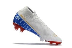 CHUTEIRA NIKE MERCURIAL SUPERFLY 7 FG ELITE BRANCO, AZUL e VERMELHO - comprar online