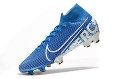 CHUTEIRA NIKE MERCURIAL SUPERFLY 7 FG ELITE NEW LIGHTS AZUL e BRANCO - Prossonal Esportes - Brilhe você também nos gramados.