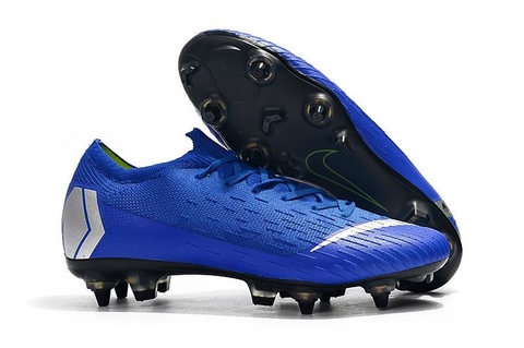 CHUTEIRA NIKE MERCURIAL VAPOR 12 ELITE SG AZUL E PRATA