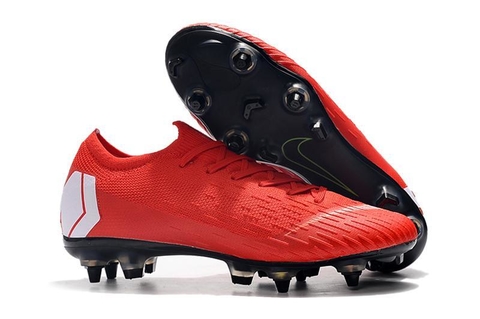 CHUTEIRA NIKE MERCURIAL VAPOR 12 ELITE SG VERMELHO E BRANCO