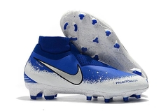 CHUTEIRA NIKE PHANTOM VISION ELITE DYNAMIC FIT FG EUPHORIA AZUL E BRANCO