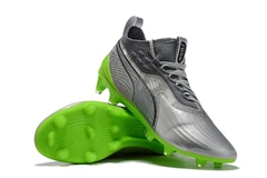 CHUTEIRA PUMA ONE 19.1 FG/AG PRATA E VERDE