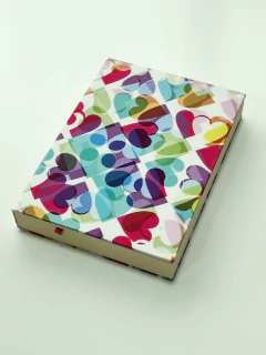Caderno de Bolso - Pautado - Percalina Arte Floral - Encadernação Artesanal