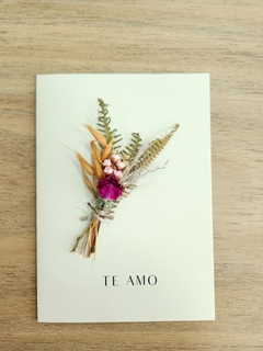 Cartão Artesanal "Te Amo" - Flores Desidratadas na internet