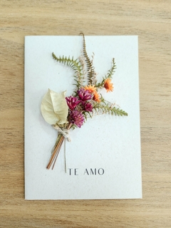 Cartão Artesanal "Te Amo" - Flores Desidratadas - loja online