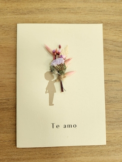 Cartão Artesanal "Te Amo" - Flores Desidratadas na internet