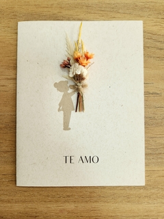 Cartão Artesanal "Te Amo" - Flores Desidratadas - loja online