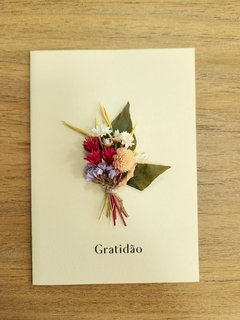 Cartão Artesanal "Gratidão" - Flores Desidratadas na internet
