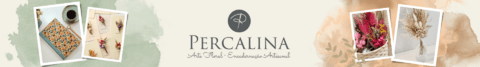 Imagem do banner rotativo Percalina Arte Floral - Encadernação Artesanal