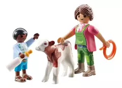 Playmobil Granjero Con Ternero 71803 en internet