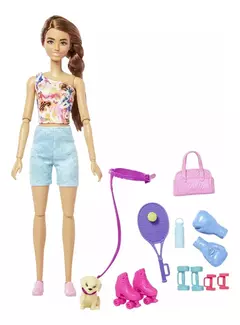 Muñeca Barbie Actividades Al Aire Libre Tenis Cachorro - Pichoncitos