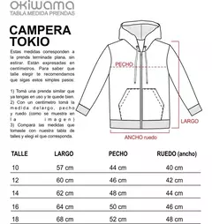 Campera Tokio rústica negro Okiwama Unisex Talle 10 y 12 - Pichoncitos