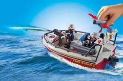 Playmobil Misión Bomberos En El Agua Lancha Luz Moto 71569 - Pichoncitos