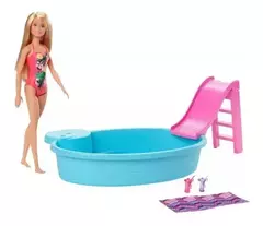 Barbie Piscina Pileta Con Muñeca Mattel - comprar online