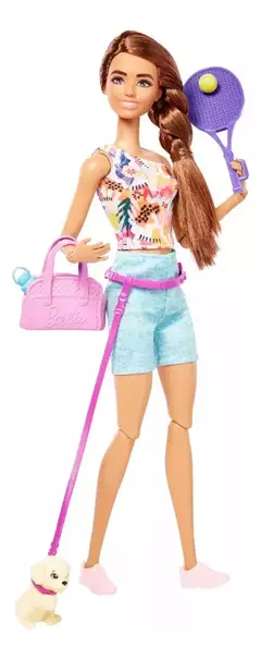 Muñeca Barbie Actividades Al Aire Libre Tenis Cachorro en internet