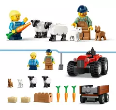 Lego City Tractor Agrícola Rojo Con Remolque Y Ovejas 60461 en internet