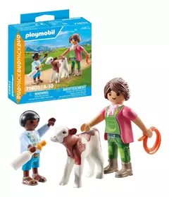 Playmobil Granjero Con Ternero 71803 - comprar online