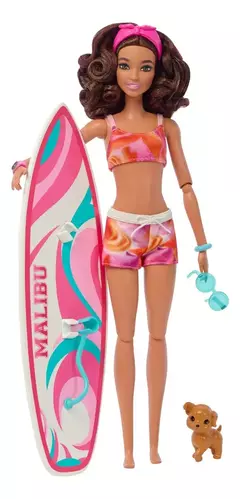 Barbie La Película Muñeca Día De Surf Mascota Y Accesorios - comprar online