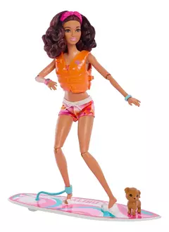 Barbie La Película Muñeca Día De Surf Mascota Y Accesorios en internet