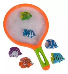 Juego Para Pileta De Atrapar Peces Con Red + 6 Peces