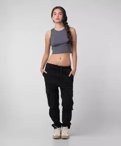 PANTALON JOGGER CARGO JOE NEGRO OKIWAMA TALLE 10 UNISEX